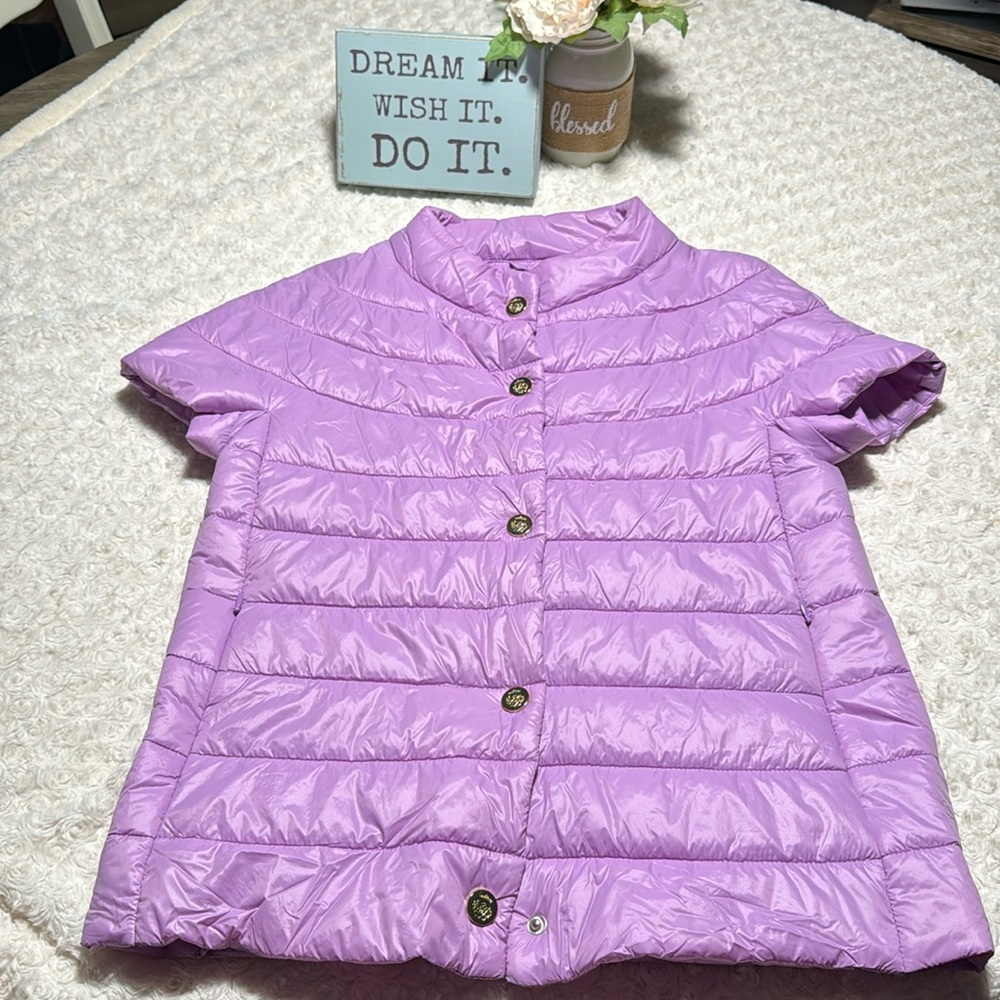 Patty Kim orchid light puffer jacket